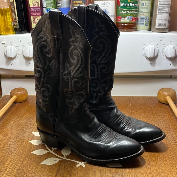 Justin Boots Shoes Mens Justin Black Cowboy Boot Size B Poshmark